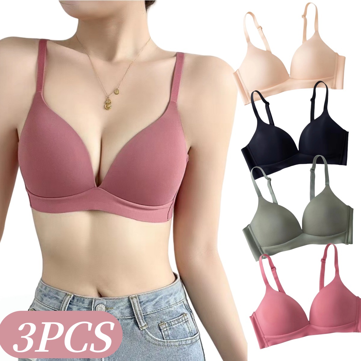 Mastectomy Bra Pocket - Набор из 3 бесшовных бюстгальтеров для